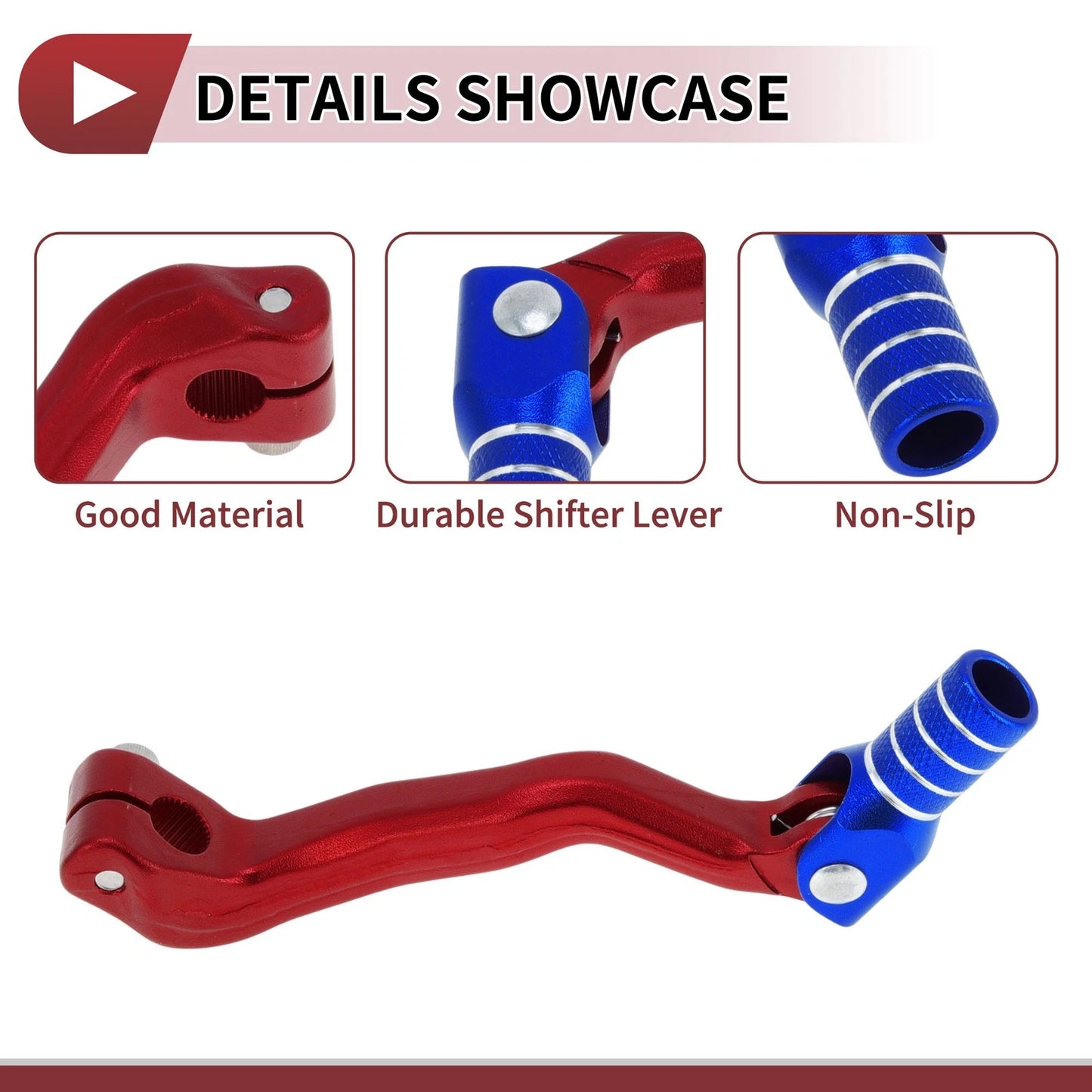 Folding Gear Shift Lever Red Blue Silver Tone for Bosuer M4