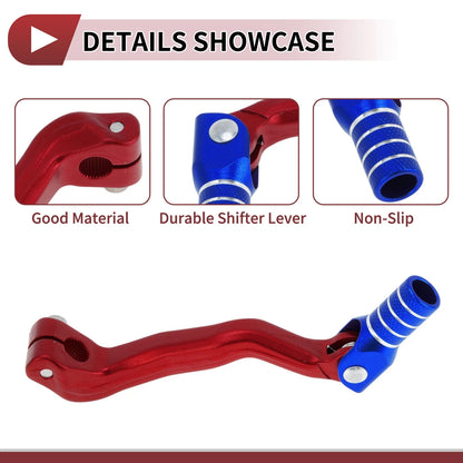 Folding Gear Shift Lever Red Blue Silver Tone for Bosuer M4