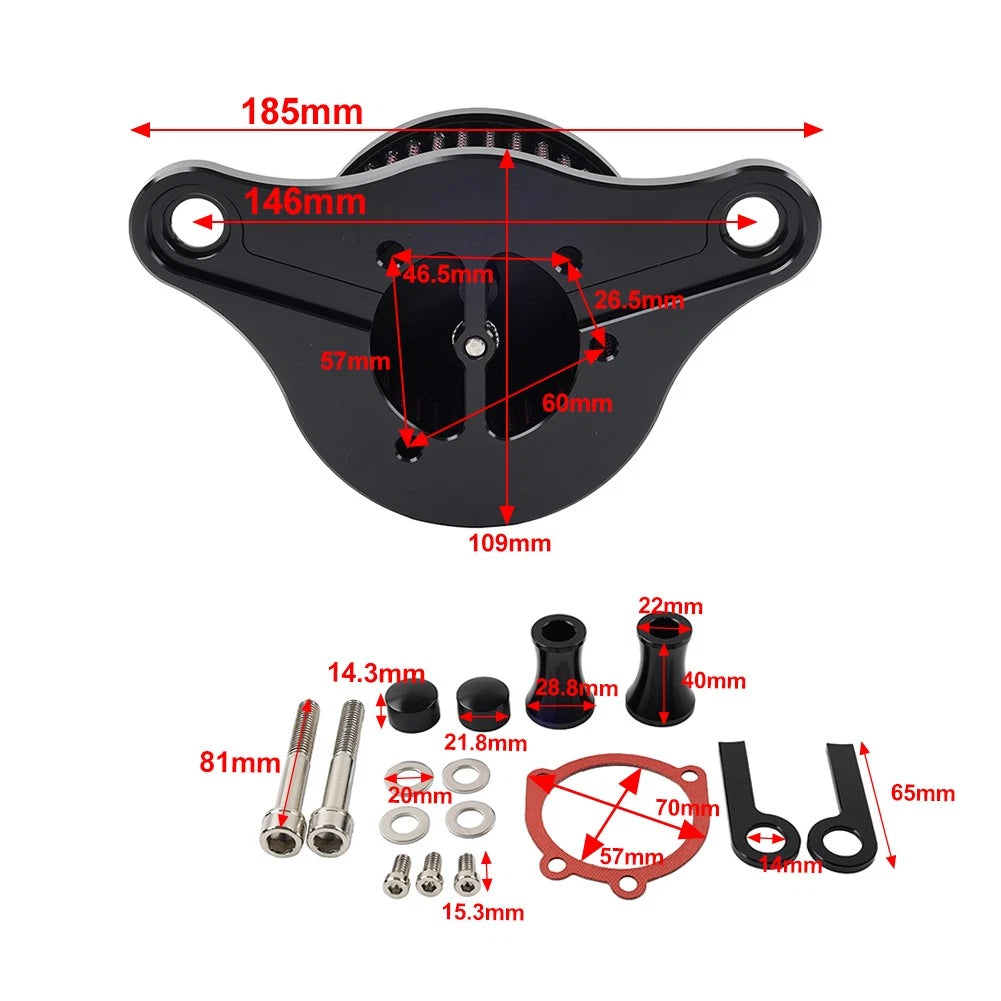 Chrome Air Cleaner Intake Filter for Harley Softail, Dyna, Touring, Road King (2000-2023)