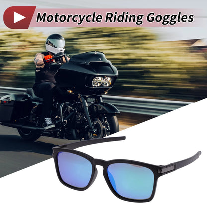 1 x Motorcycle Riding Goggles Green Lens Black Frame UV400
