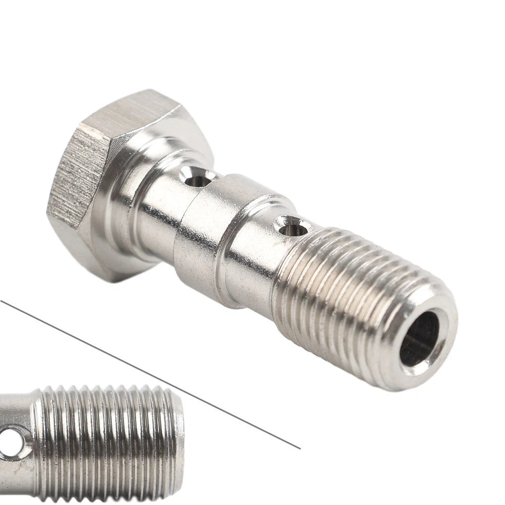 Stainless Double Banjo Bolt 3/8x24 AN3 Brake Adaptor for Make & Model