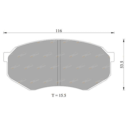 Front Disc Brake Pad Set for Toyota Hilux RN90 2wd (1989–1998)