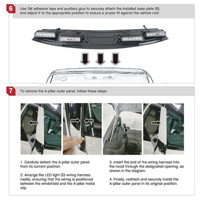 ROOF TOP LED LIGHT BAR GLOSS BLACK for LAND ROVER DEFENDER 90/110 (2020+)