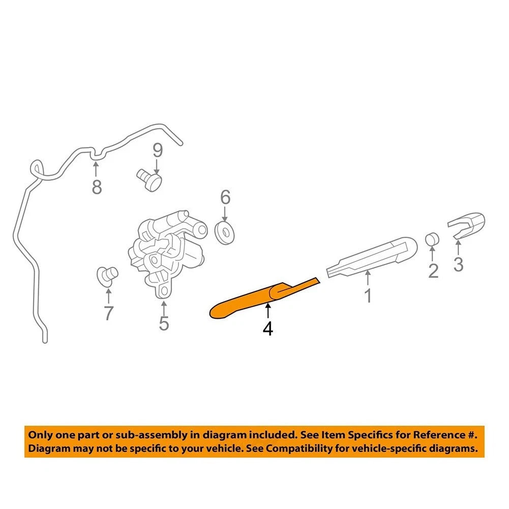 Rear Glass Wiper Blade for Chevrolet Spark (2016–2021)