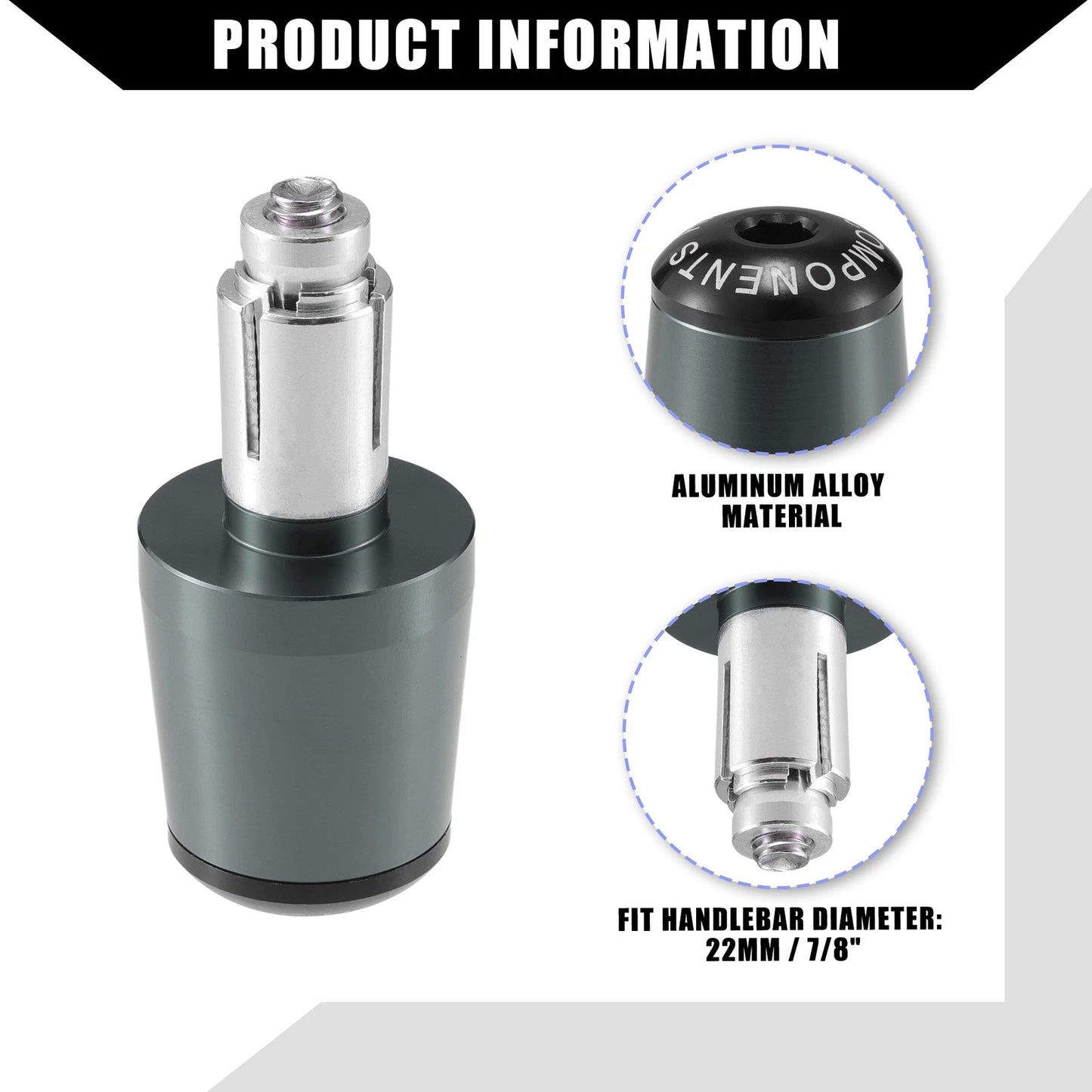 Motorcycle Handlebar End Plug Grips 7/8" for Honda