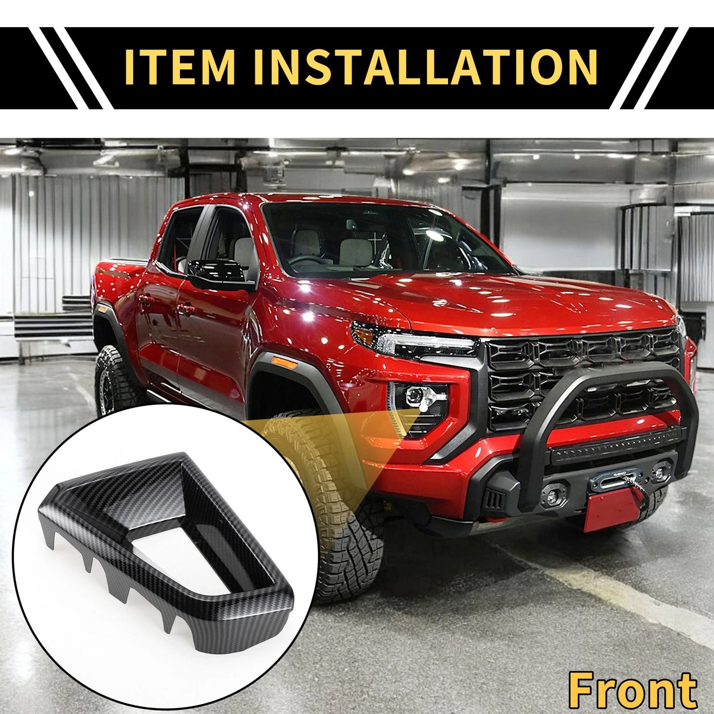 Grille Cover for Chevy Colorado (2023-2024) Carbon Fiber Pattern