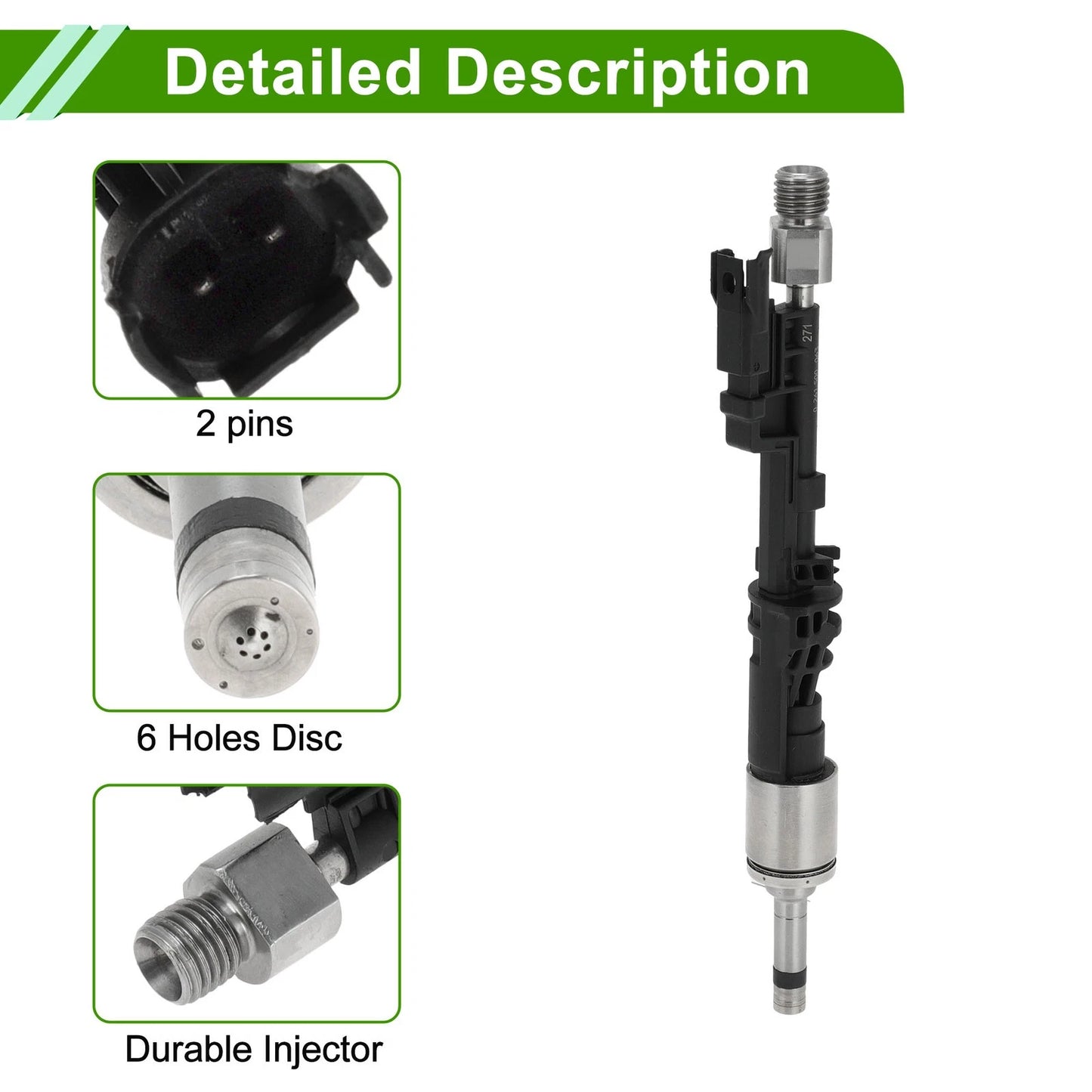 Fuel Injector 13537568607 for BMW F10 535i, E90 335i (2010-2016, 2006-2011)