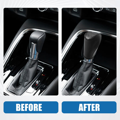 Gear Shifting Knob Cover for Jeep - PU Leather Carbon Fiber Black