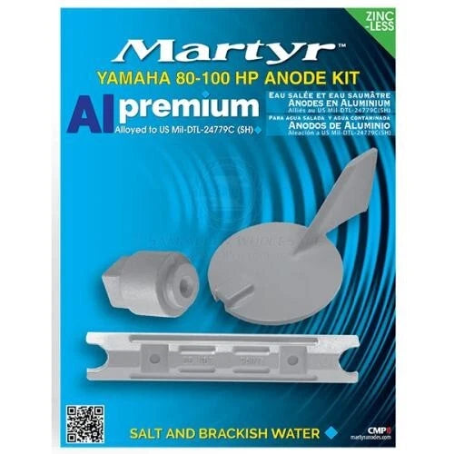 Anode Kit Yamaha 80-100HP Outboard Martyr Aluminium Salt Water