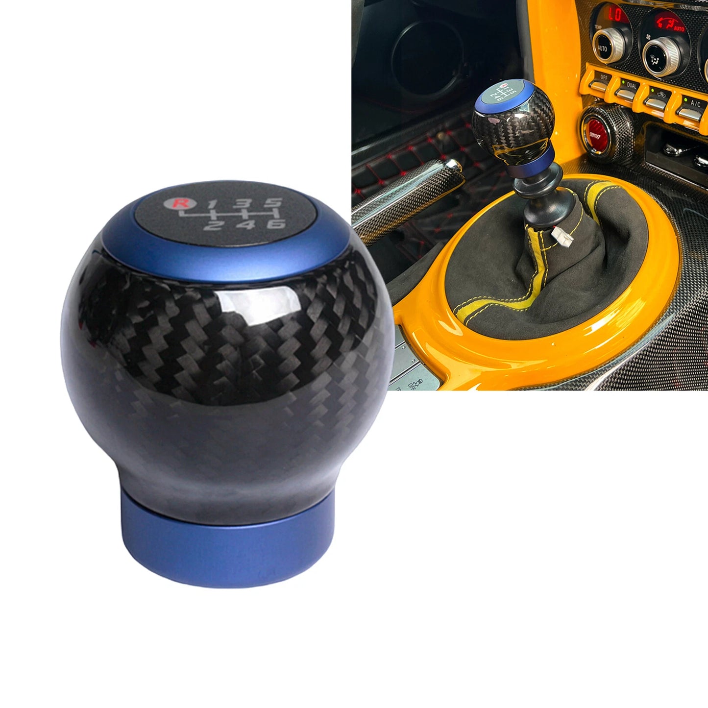 Carbon Fiber Gear Shift Knob Kit for Subaru BRZ, Toyota GR86 (2013-2024)