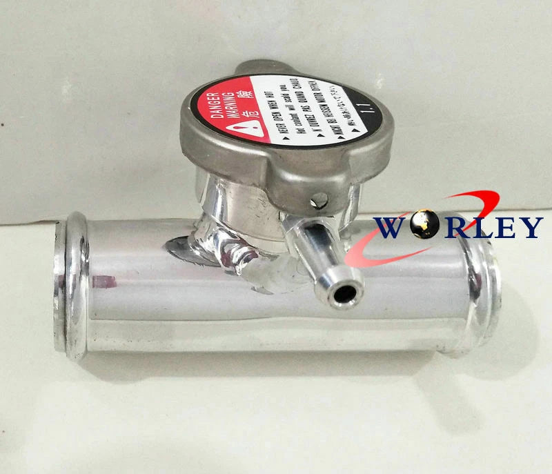 38mm Alloy Inline Radiator Pipe Filler Neck & 1.1 BAR Cap for Car