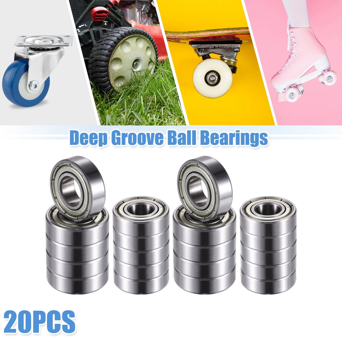 20pcs 699ZZ 9x20x6mm Double Metal Shield Single Row Deep Groove Ball Bearings