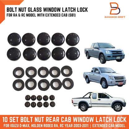 10 x Bolt Nut Extended Cab Glass Window Latch Lock for Holden Rodeo (03-08)