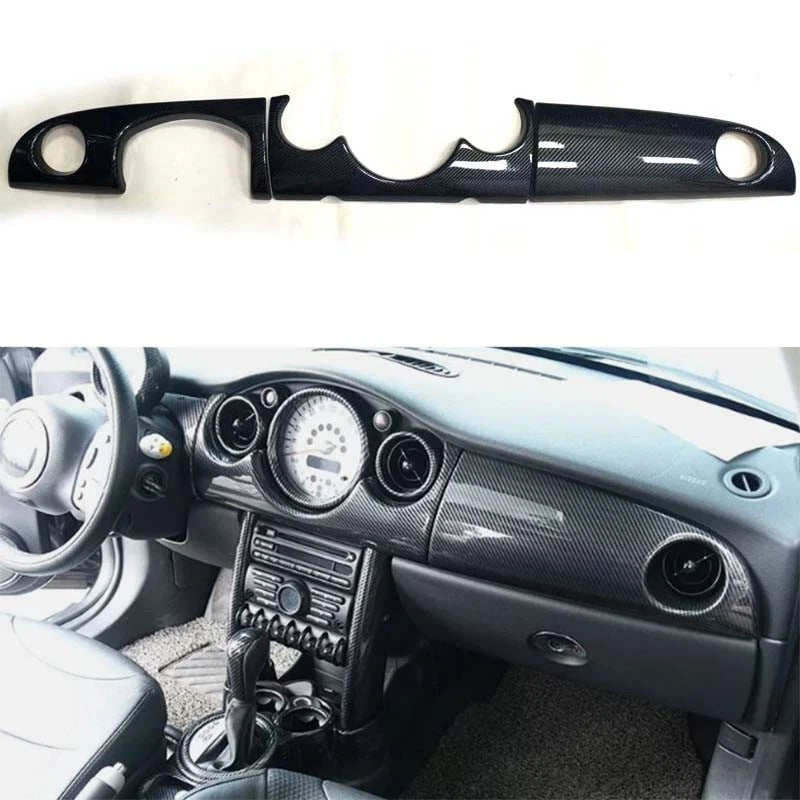 LHD Carbon Fiber STYLE Console Dashboard Panel Cover Trim for Mini R53 R50 R52
