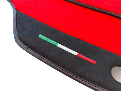 Red Floor Mats for Ferrari F8 Tributo (2019-2023) - AutoWin Brand with Alcantara