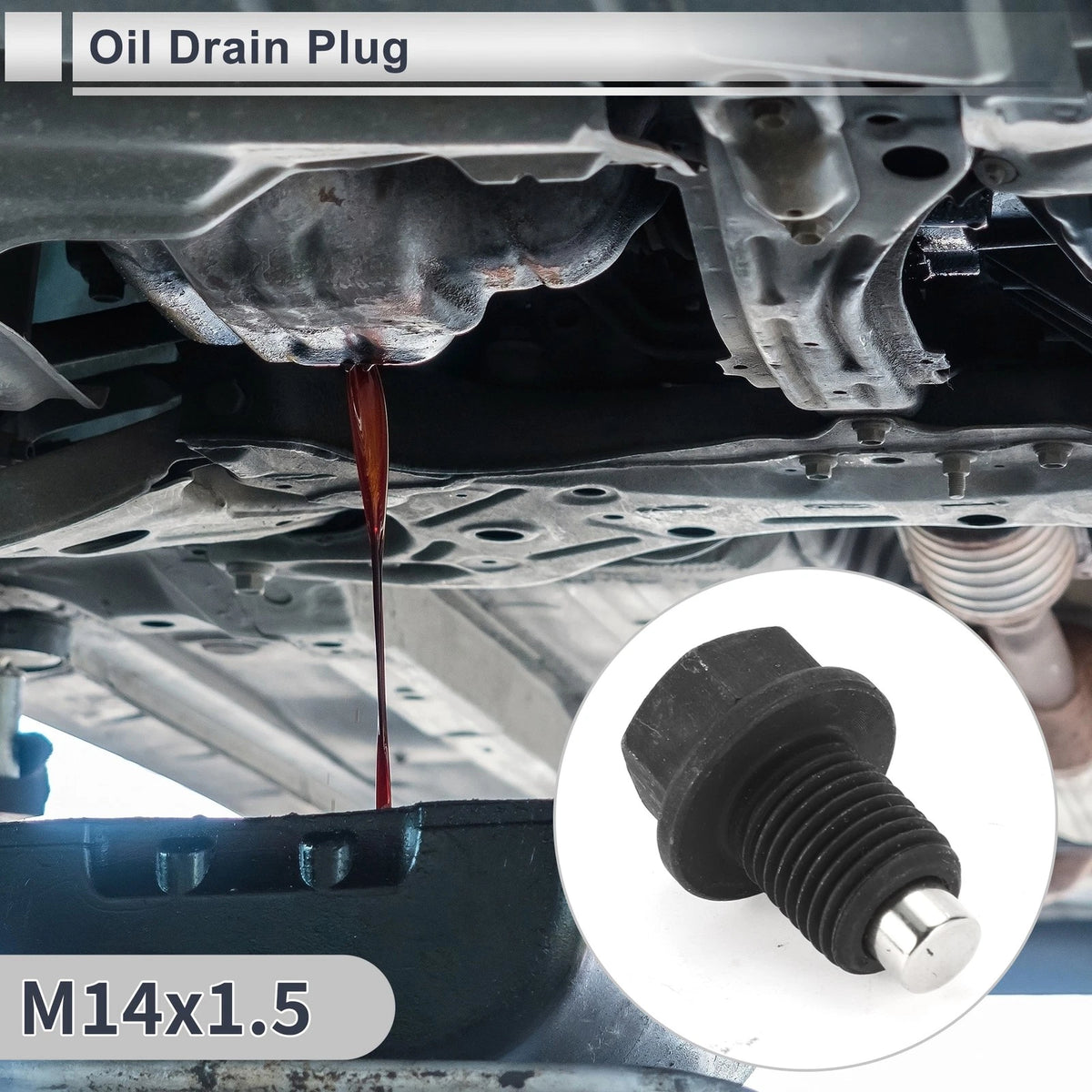 M14x1.5 1.3" Height Engine Oil Drain Plug with Gasket for Car Motorcycle