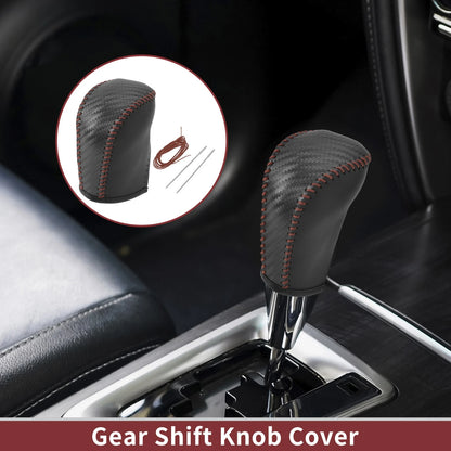Subaru Forester Gear Shift Knob Cover 2006-2012 Black Brown Faux Leather