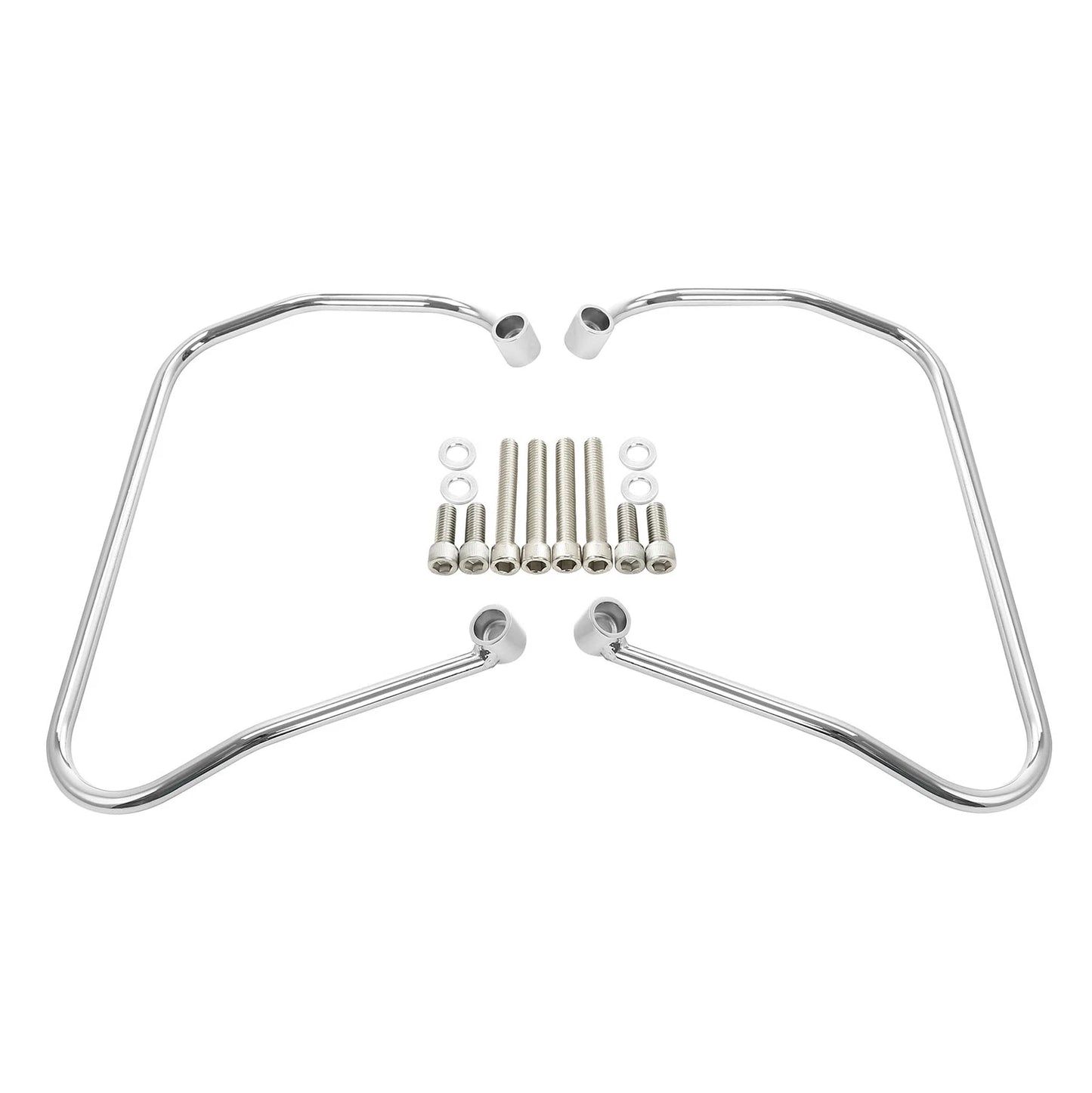 Chrome Saddlebag Support Brackets for Harley Softail Slim (2018-2024)