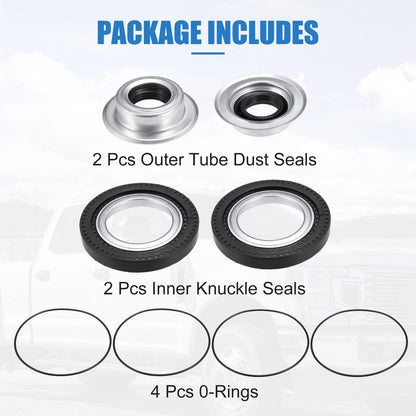 Front Axle Seal Kit with Hub O-Ring Dust Seals for Ford F250 Super Duty (2005-2023)