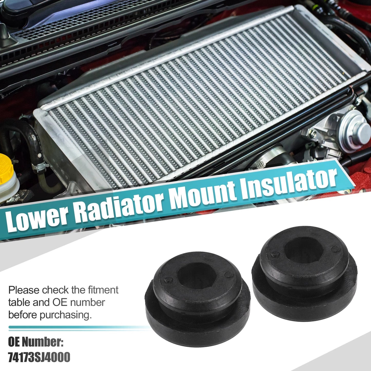 2 x Upper Radiator Mount Insulators for Honda Accord (1990-2020)