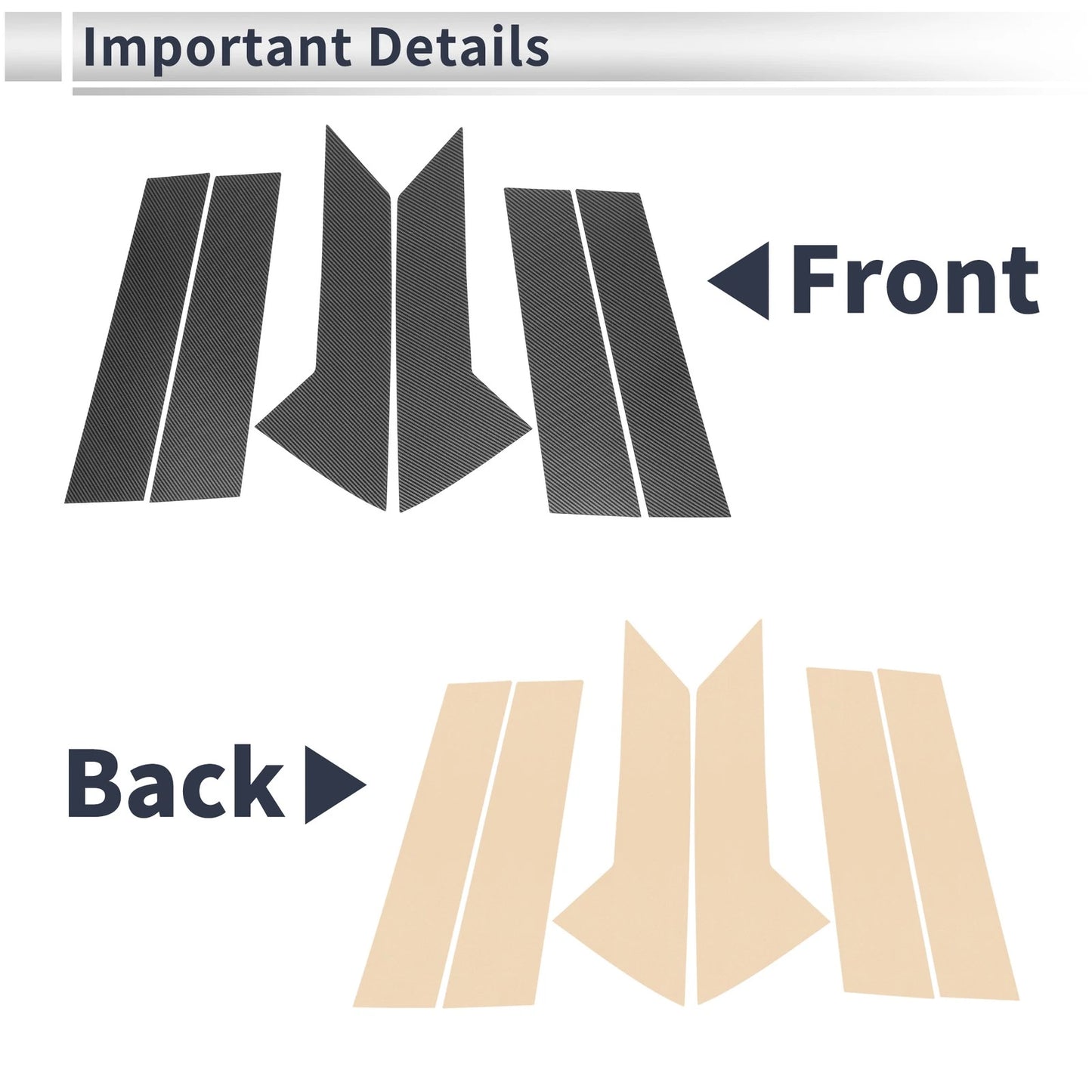 6 Pcs Door Pillar Window Trim for Mazda CX-30 (2020-2024) Carbon Fiber Black