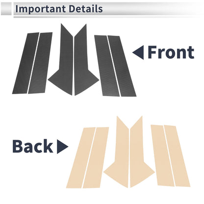 6 Pcs Door Pillar Window Trim for Mazda CX-30 (2020-2024) Carbon Fiber Black
