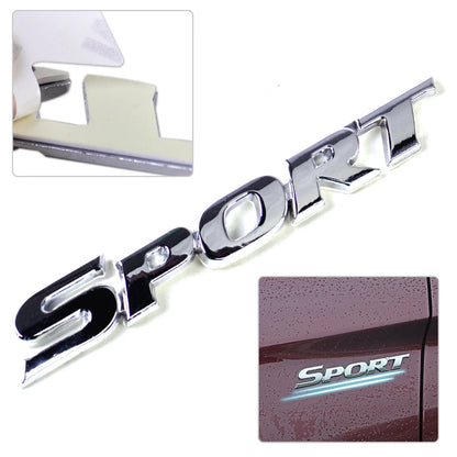3D Metal Chrome Sport Letter Logo Emblem Badge for Auto Car Motor Decal