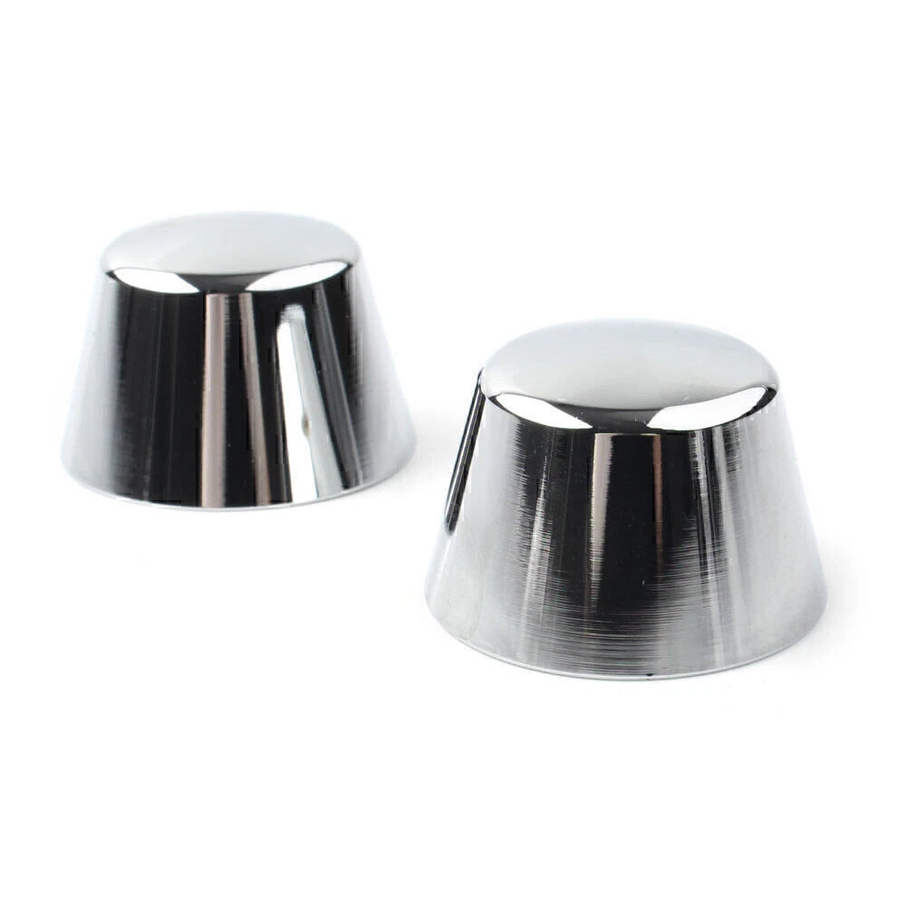 Front Axle Nut Covers 2 x Satin Silver for Harley Sportster Softail Road King