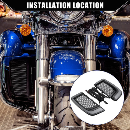 Set Motorcycle Fairing Lower Grills Turn Signals for Harley Road Glide Street