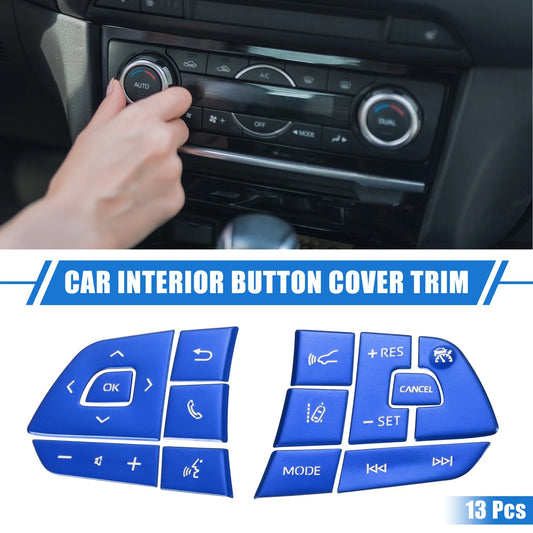 13 x Steering Wheel Switch Button Covers for Toyota Highlander (2020-2022)