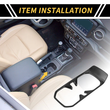 Cup Holder Cover Trim for Jeep Gladiator JT (2020-2023) - Carbon Fiber Black