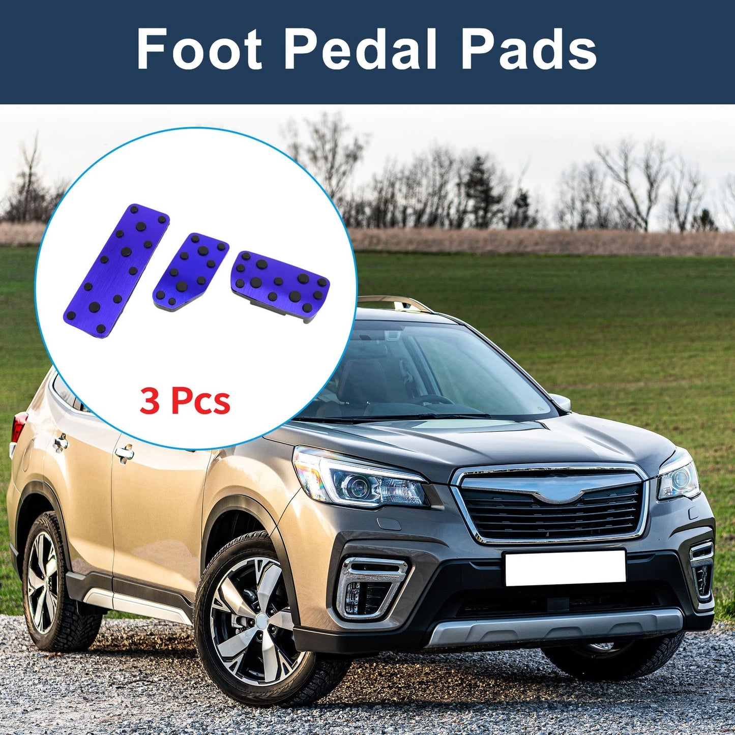 3 Pcs Automatic Foot Accelerator Pedal Covers for Subaru Forester (2019-2021)