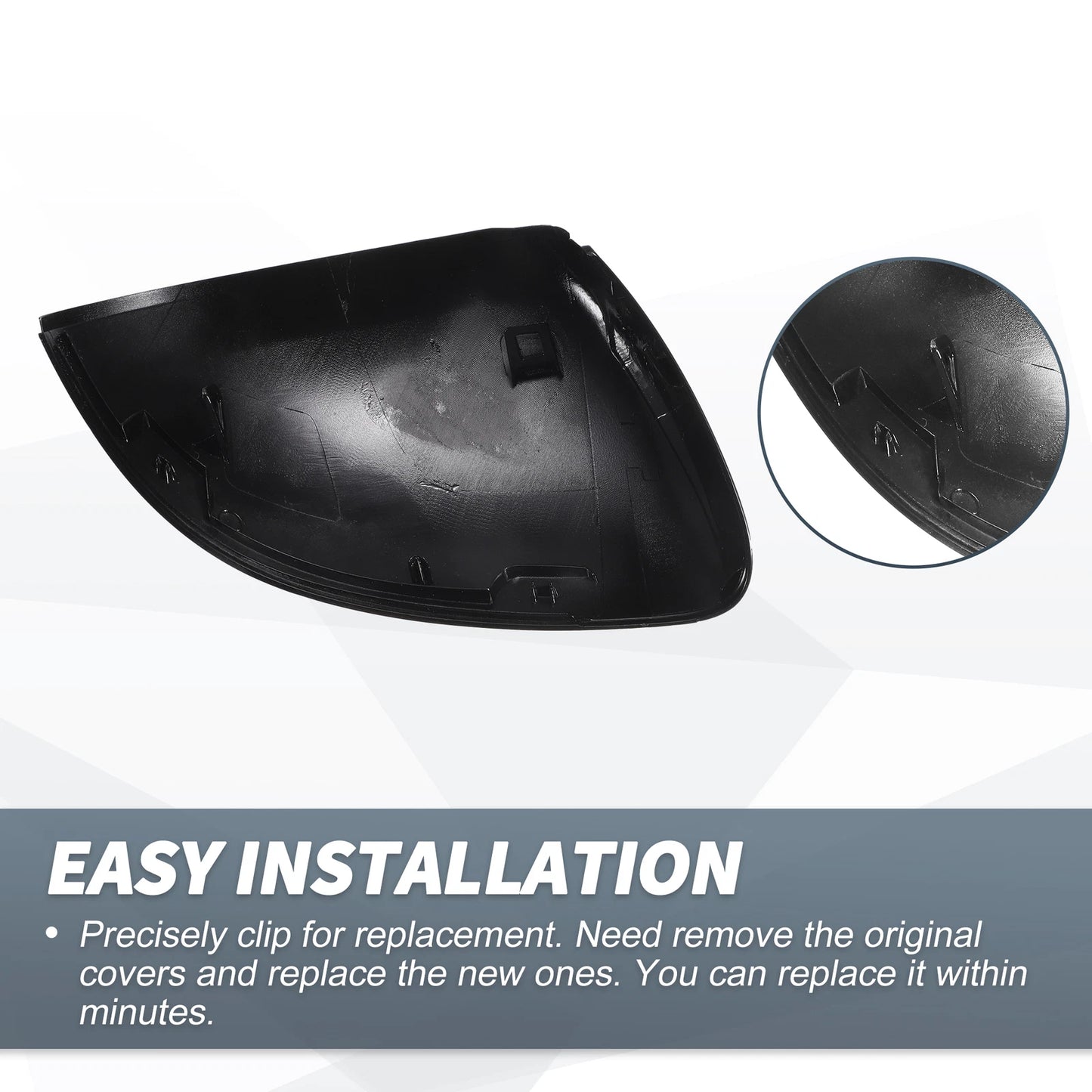 Rearview Mirror Cover Cap Gloss Black for Mercedes-Benz C S-Class (2022-2023)