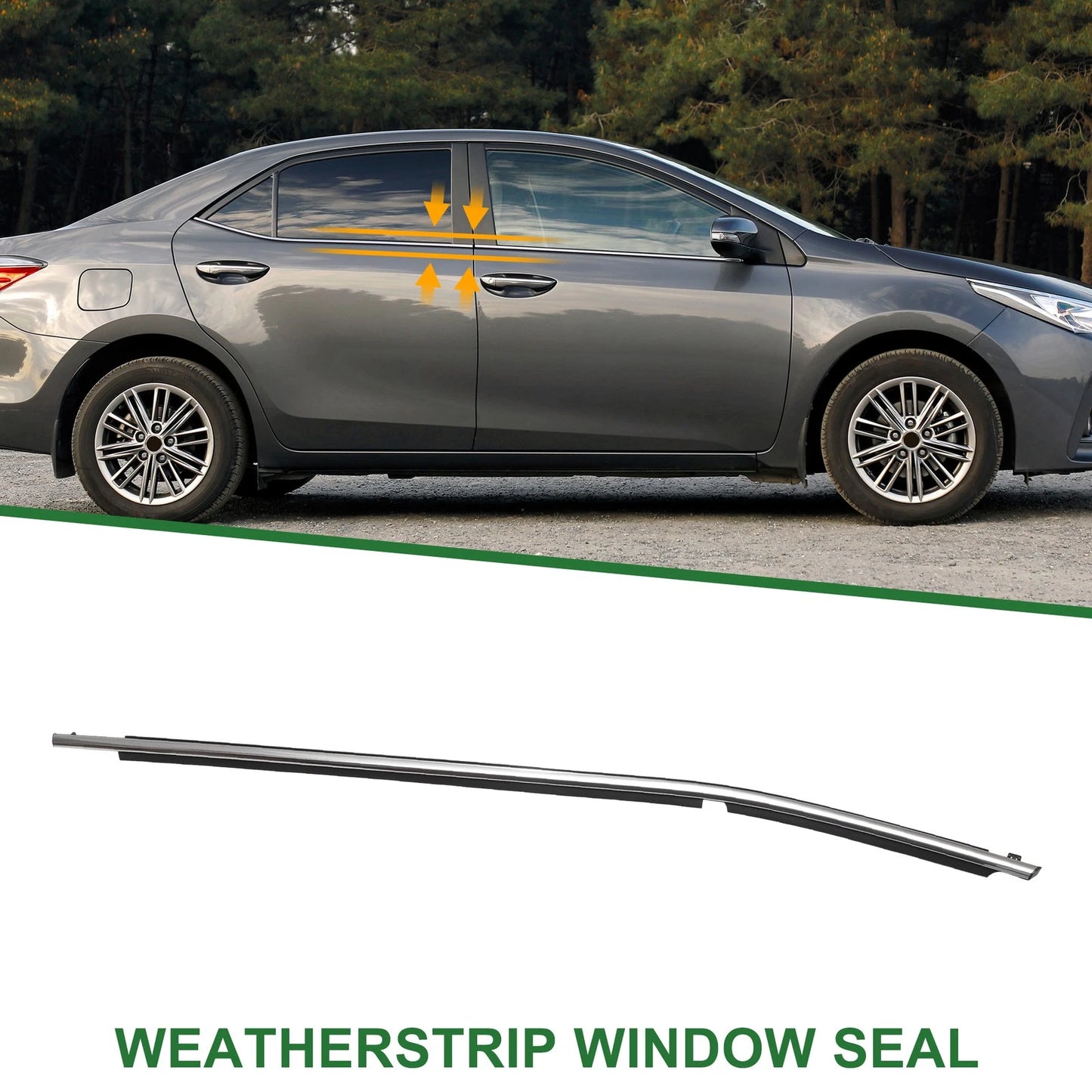 Rear Right Weatherstrip Window Seal for Toyota Corolla (2014-2018)