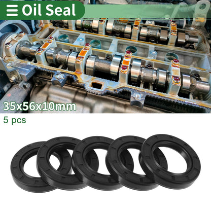 Oil Seal 35x56x10mm NBR Black 5 Pcs