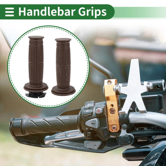 7/8in 22mm Hand Grips Cover for Motorcycle Handlebar End Grips TPU Dark Brown