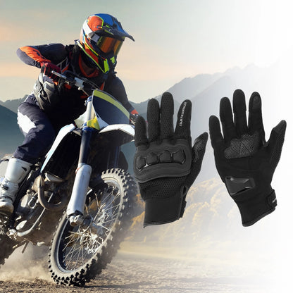 S / 1 Pair / Motorcycle Gloves Breathable Leather Outdoor Black for Motorcycle