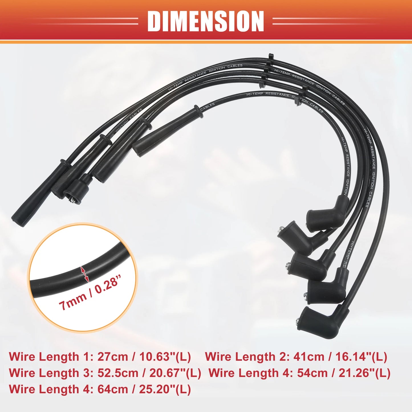 5pcs Spark Plug Wire Ignition Coil Cable for Mazda B2200 B2600 (1986-1993)