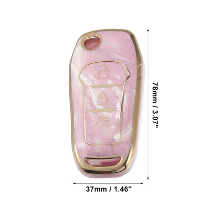3 x Key Fob Remote Control Cover TPU Shell Pink for Ford F150 (2015-2018)