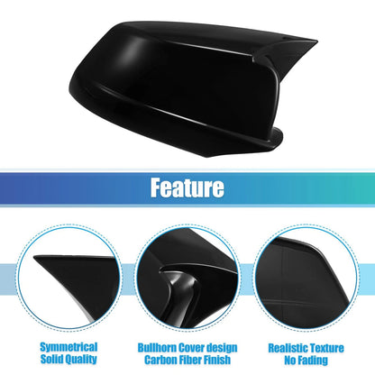 Black  Door Wing Rearview Side Mirror Cover Caps for BMW 535i GT (2011-2013)