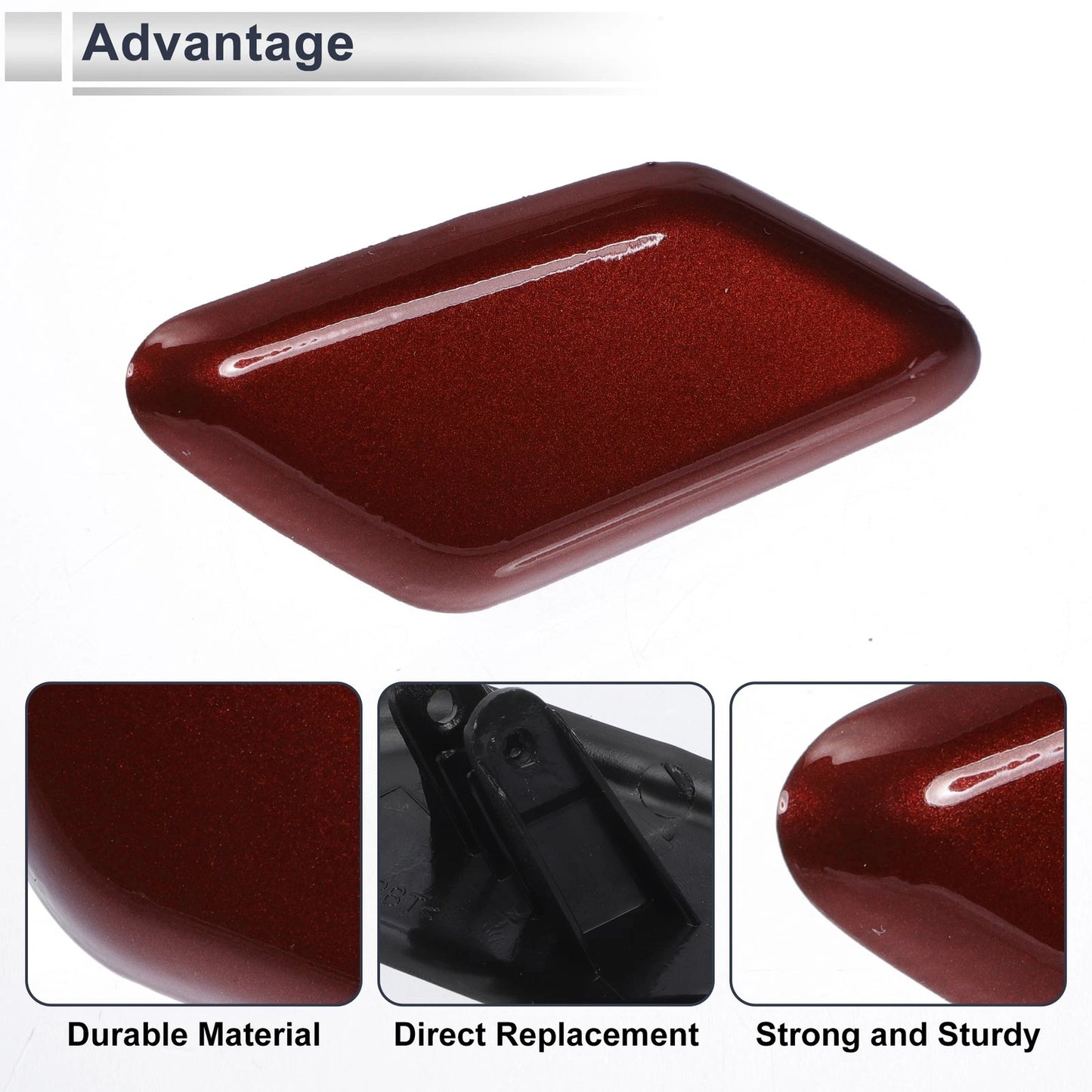 Dark Red Front Right Bumper Headlight Washer Nozzle Cover for Volvo