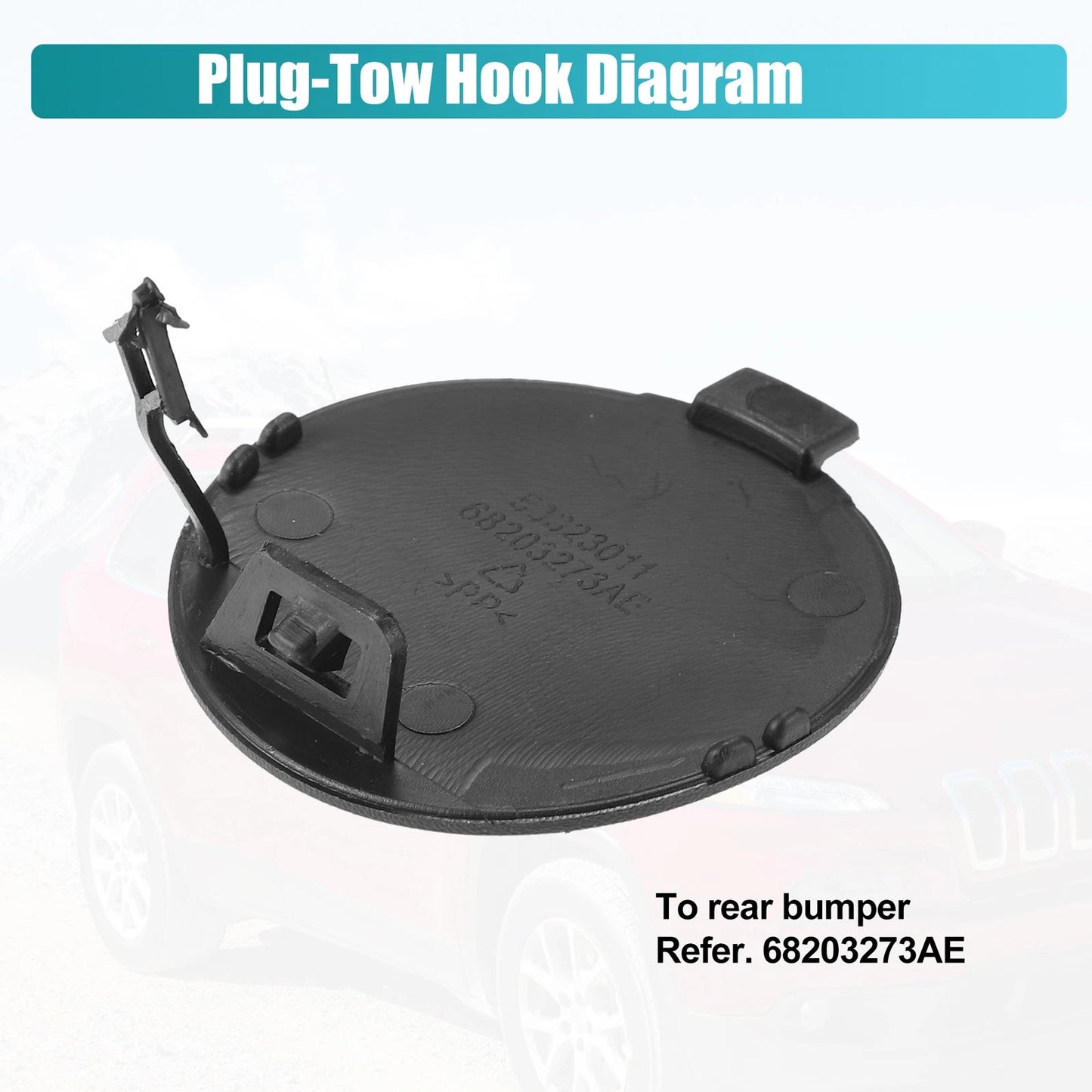 Rear Bumper Tow Hook Cover for Jeep Cherokee (2014-2018)