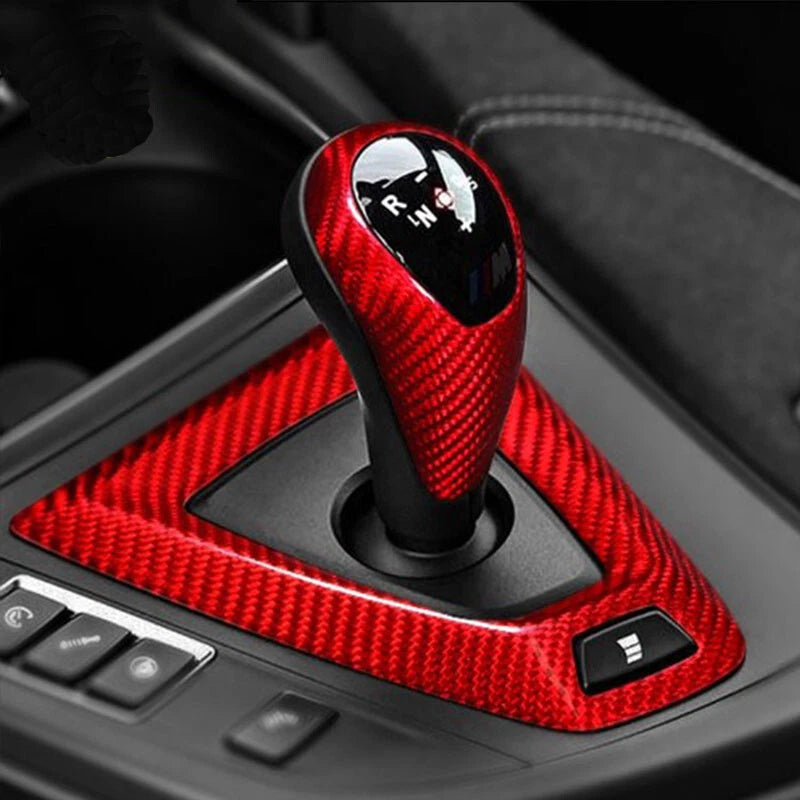 Red Carbon Fiber Gear Shift Knob Head Trim For Bmw M2 F80 M3 M4 M5 M6 X5M X6M