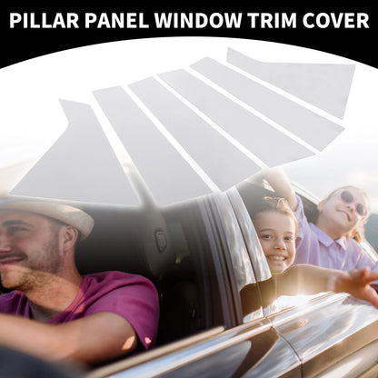 6 x Car Pillar Window Trim Cover Chrome Silver Tone for Chevrolet Impala (14-20)