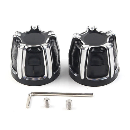Aluminum Front Cut Axle Nut Cap Covers for Harley Softail Touring Street Glide
