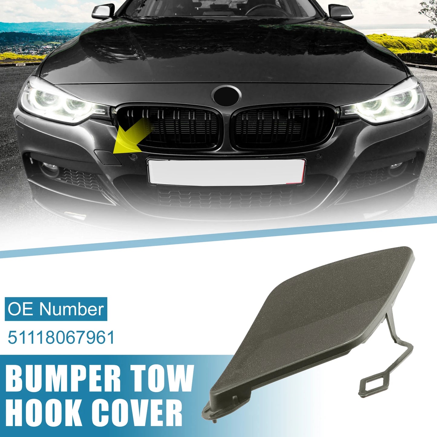 Front Bumper Tow Hook Cover for BMW 320i (2013-2018) - 2 x Covers