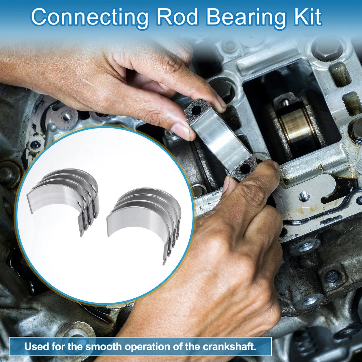 Connecting Rod Bearing Set for Mitsubishi Fuso (8 Pcs)