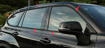 Steel Black Window Side Molding Trim for Toyota Highlander (2020-2023)