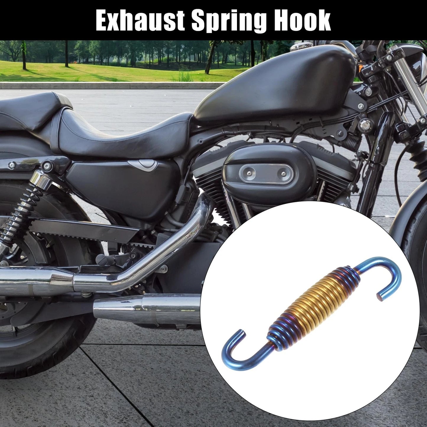 56mm Stainless Steel Multicolor Exhaust Pipe Spring Hook for Motorcycle
