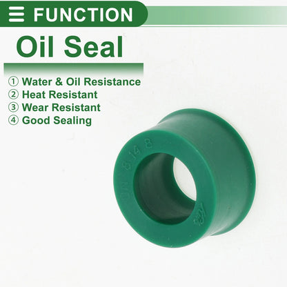 Oil Seal Rotary Shaft Seal TPU 8x14x8mm High Pressure Green 5 Pcs